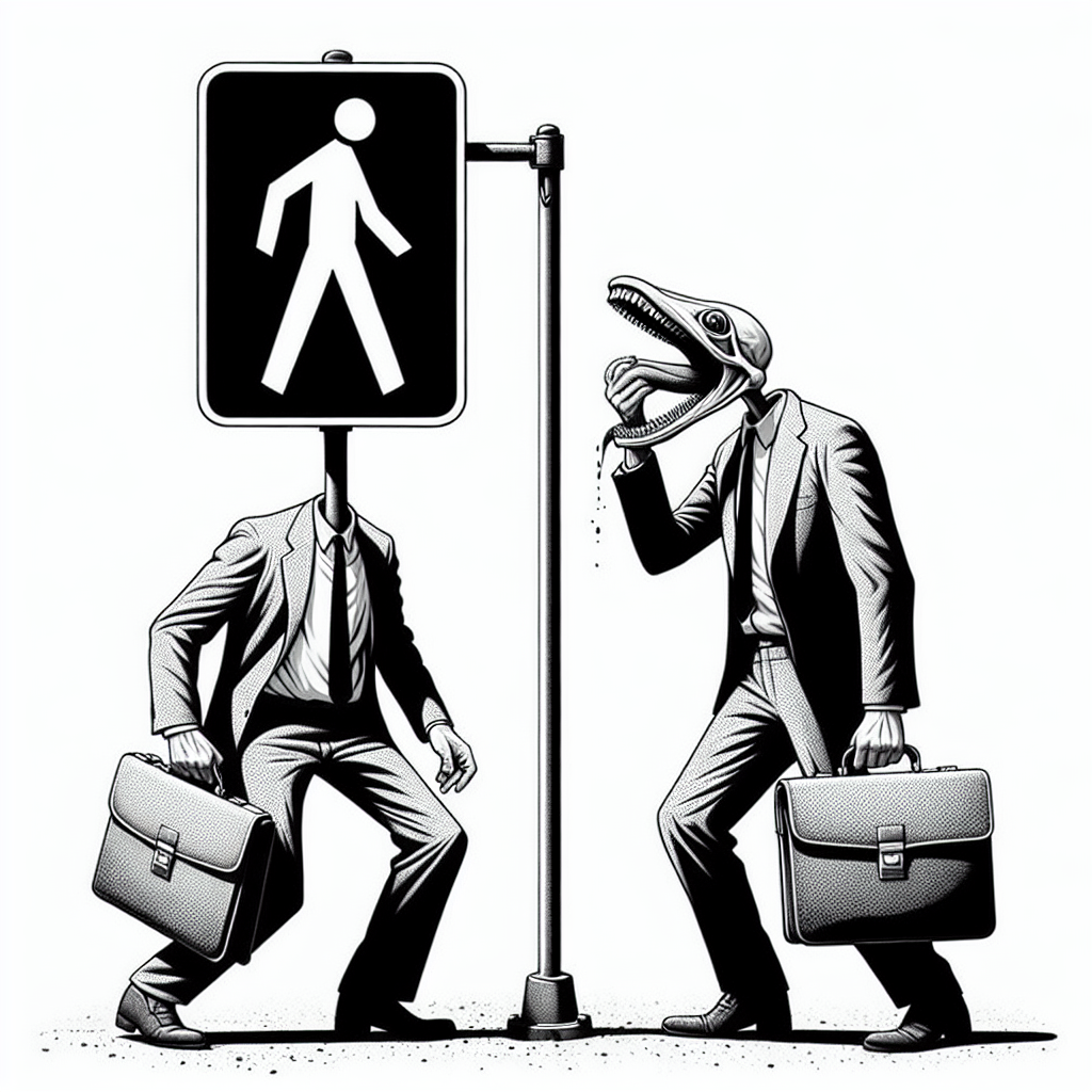 Ampelmännchens Aktentaschen-Mahlzeit