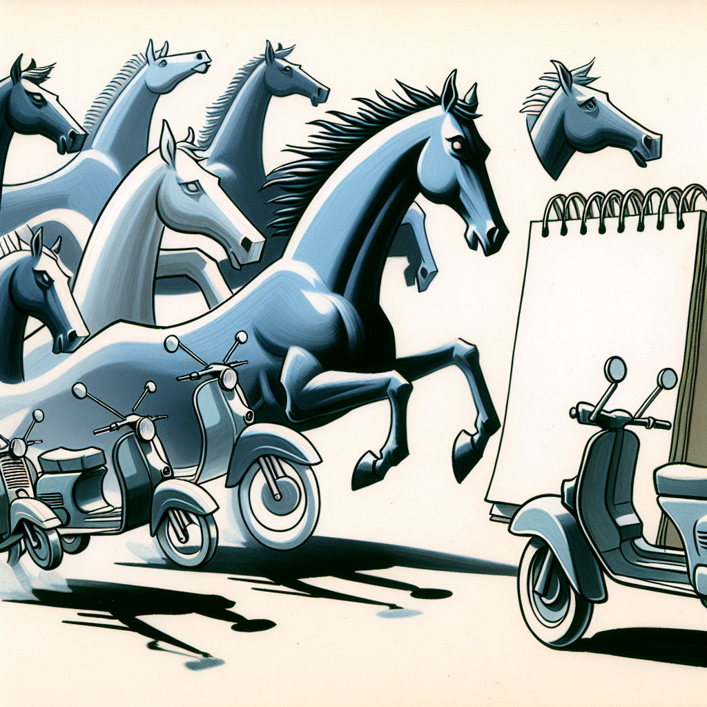 Motorroller-Galopp ins Notizbuch