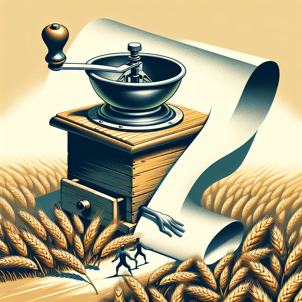 Faltendes Korn und wandernde Mühle