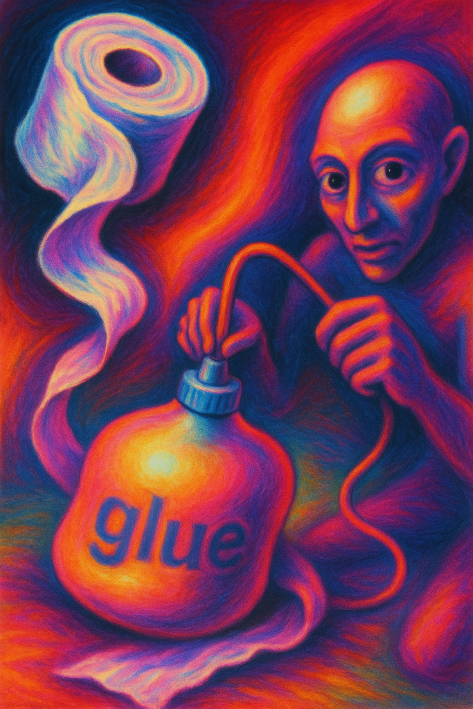 Neonknäuel im Klebefieber